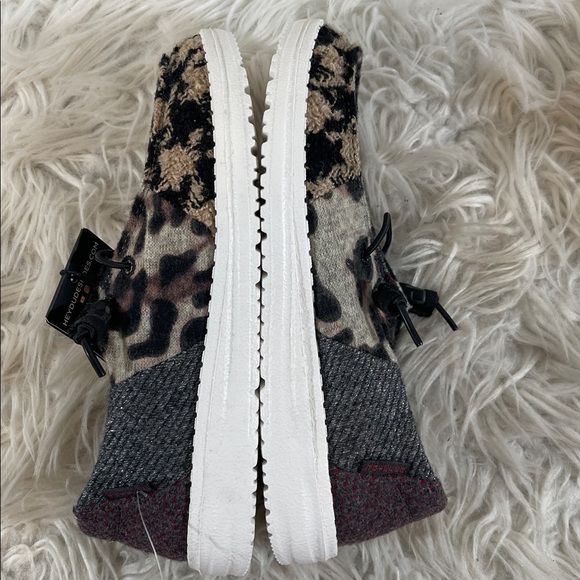 HEY DUDE Wendy Patchwork Java Animal Print Lightweight Slip On Comfy Size 5 NEW - Picture 9 of 15